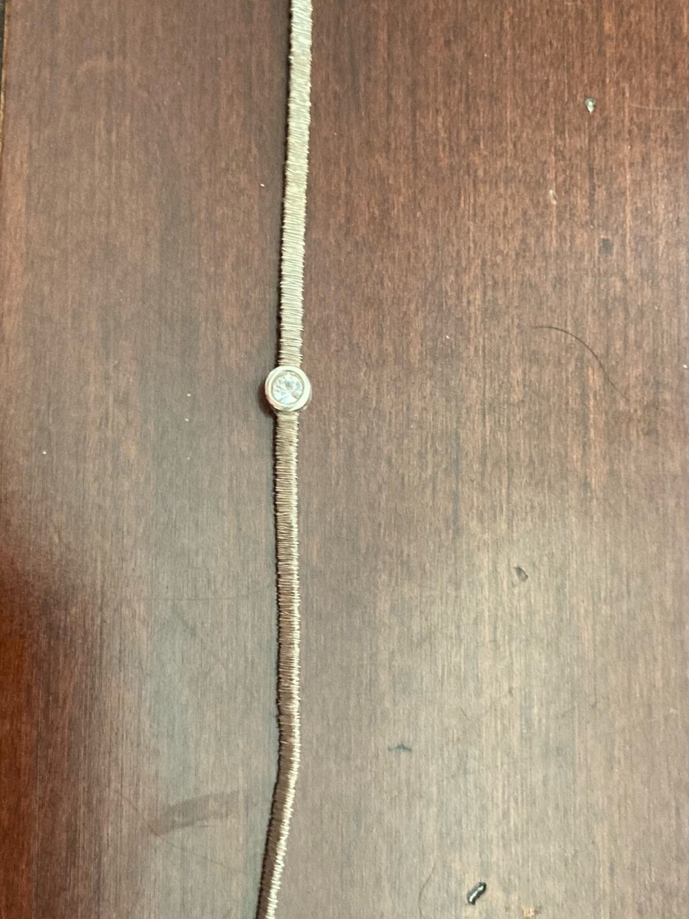 Silpada beige cord bracelet with clear crystal charm